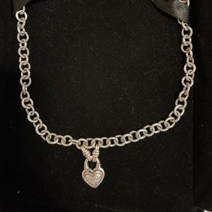 Sterling Silver 1/4 CTW Diamond Heart Choker